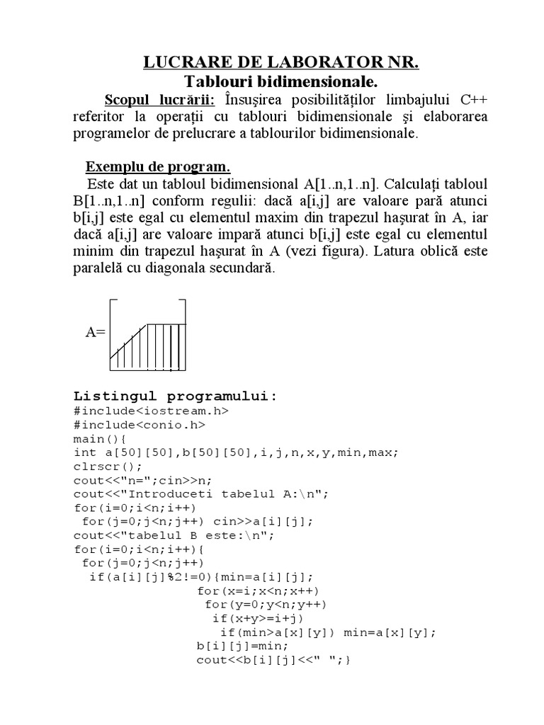 Tabele Bidimensionale | PDF