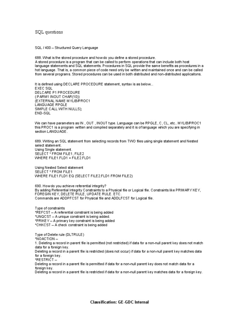 As400 SQL Imp | PDF