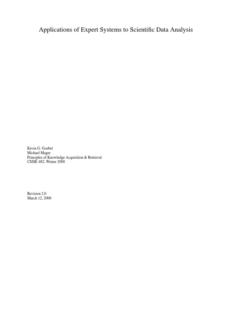 Expert Systems in Scientific Data Analysis | PDF | Data | Conceptual Model