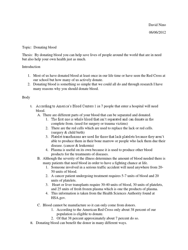 Persuasive outline donate blood image