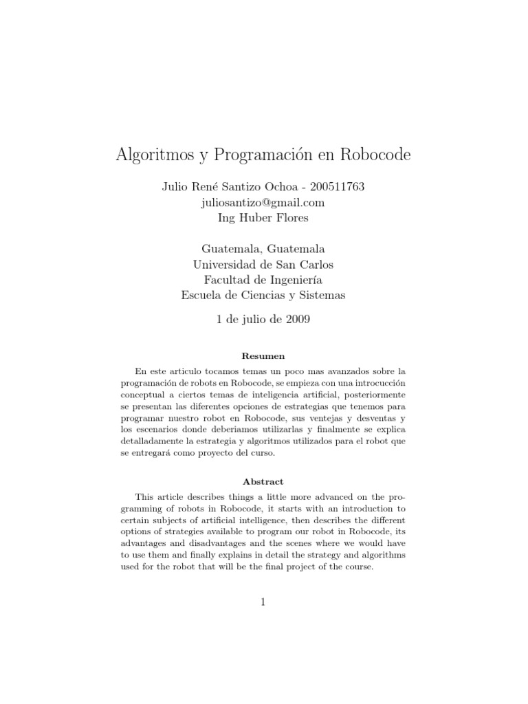 Articulo 2 Robocode | PDF | Robot | Robótica
