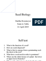 Seed Biology: Martha Rosemeyer Farm To Table 14 April 2005