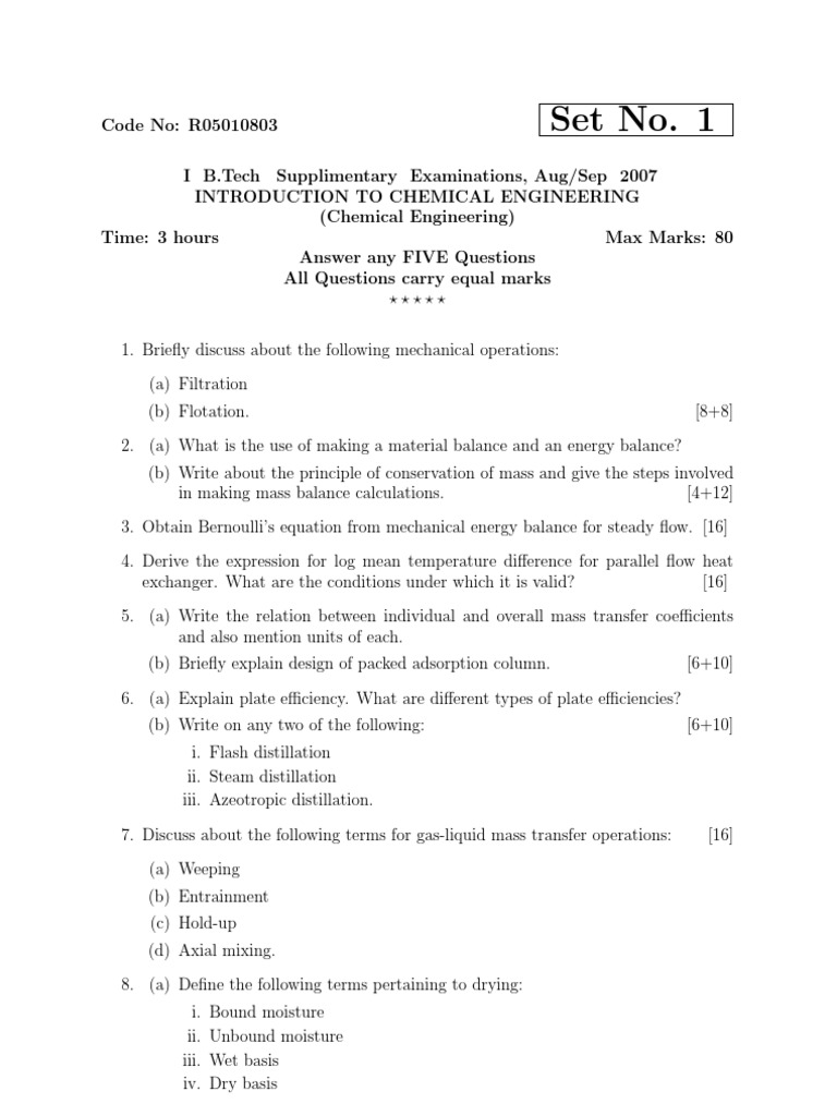 Introduction To Chemical Engineering Pdf Distillation Adsorption