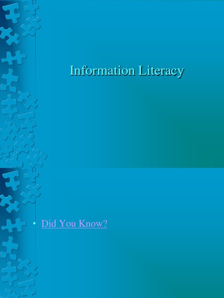 Understanding Information Literacy Skills | PDF | Information Literacy ...