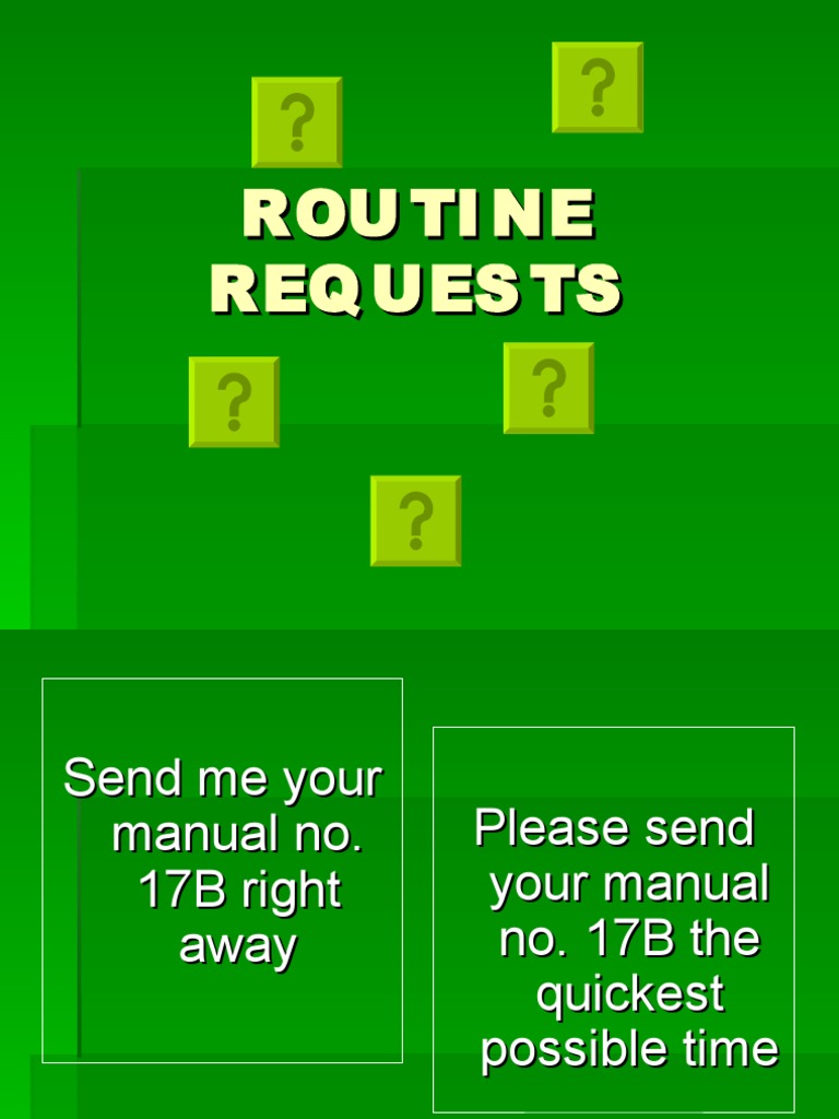 Lesson 8 Routine Request | PDF