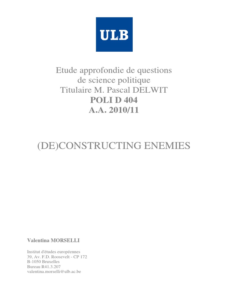 De Constructing Enemies 1 Discourse Science - 