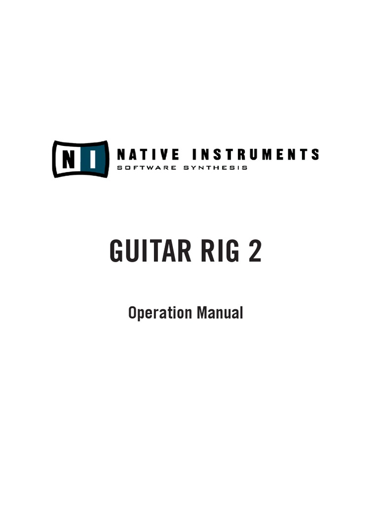 Guitar Rig 2 Manual English | Guitars | Equalization (Audio)