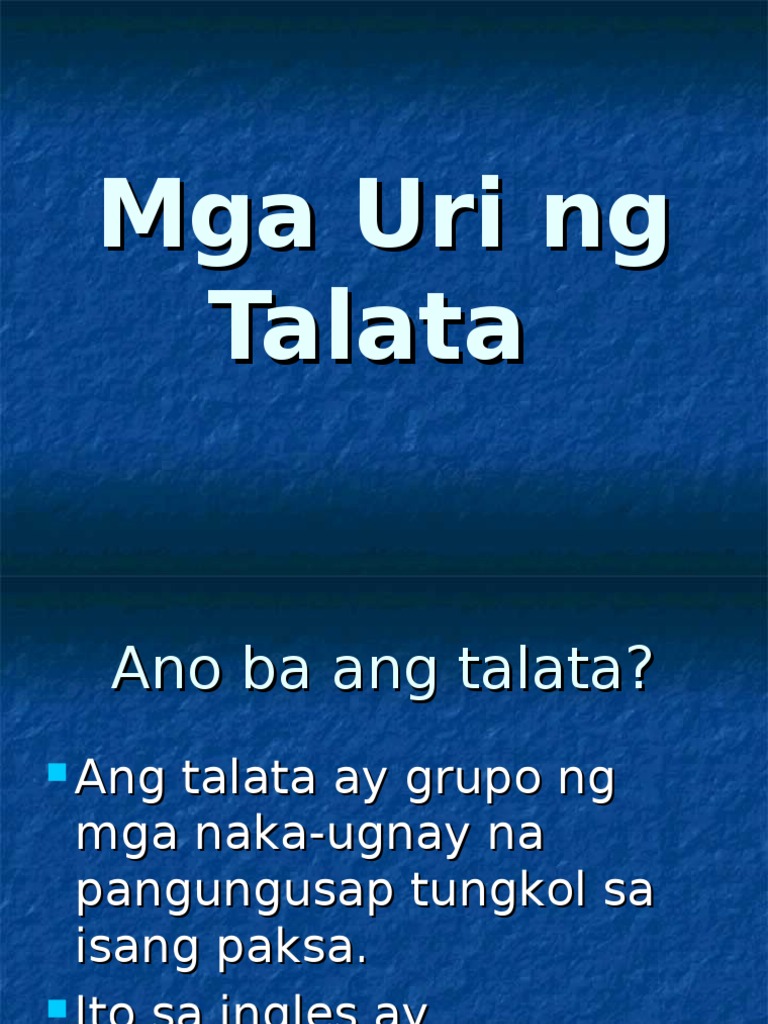 Filipino 1 Mga Uri Ng Talata