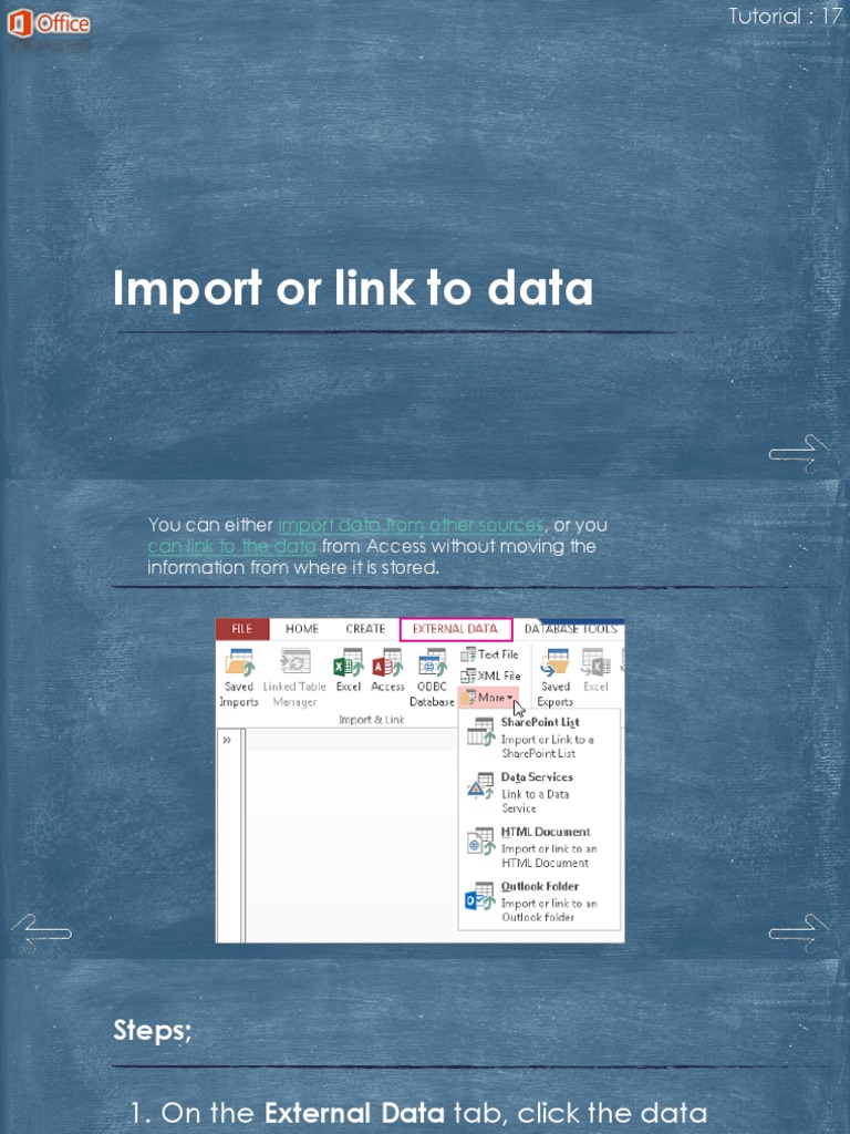 Tuti 17 MS Access'13 Import or Link To Data | PDF