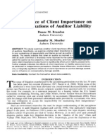 The Influence of Client Importance On Juror Evaluations of Auditor Liability