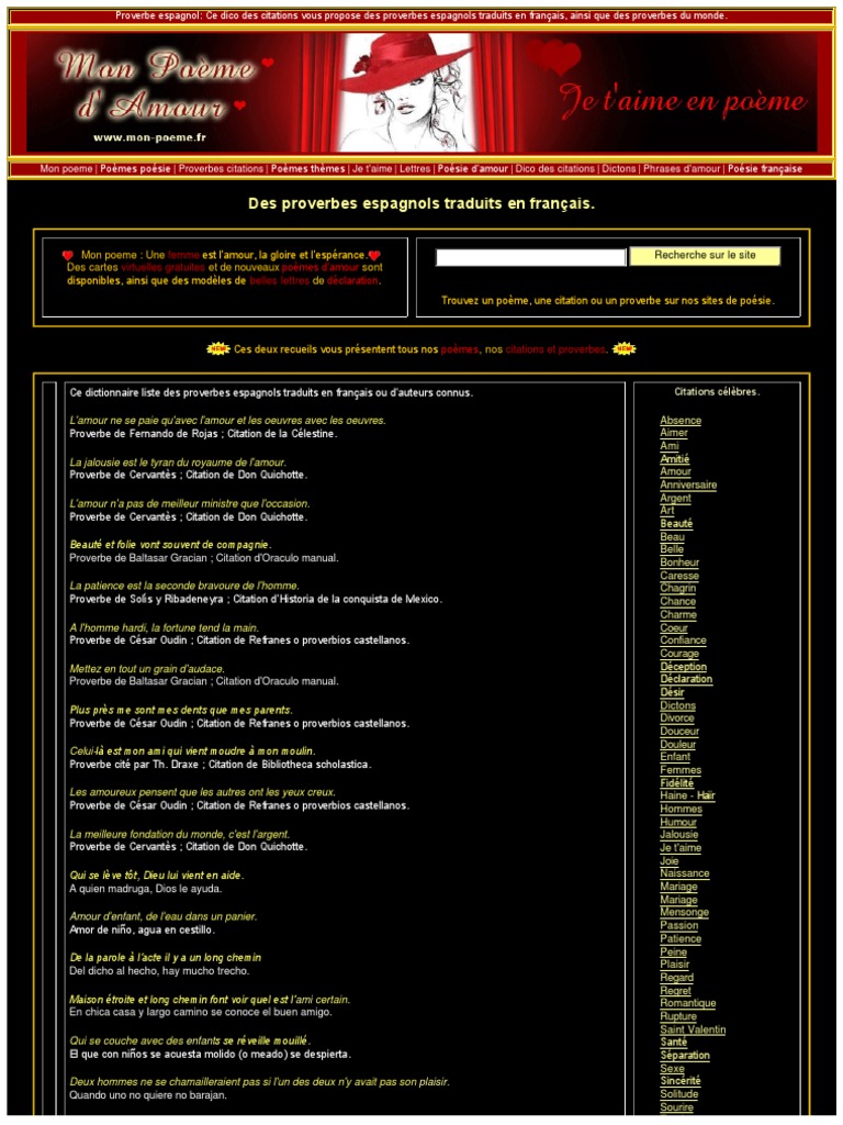 Des Proverbes Espagnols Traduits En Francais Pdf Amour Religions Et Croyances