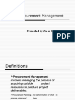 Project Procurement Management: Presented by Zia Ur Rehman