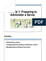 Module 1: Preparing To Administer A Server