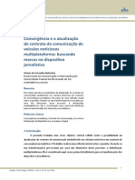 Convergência e a atualização do contrato de comunicação de veículos noticiosos multiplataforma - buscando marcas no dispositivo jornalístico.