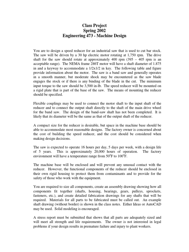 Machine Design Project | PDF | Engines | Engineering