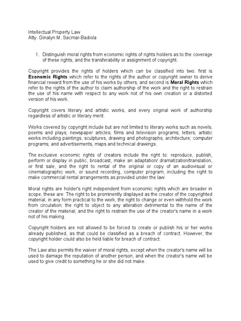 Intellectual Property Law of the Philippines Assignment (Law) Copyright