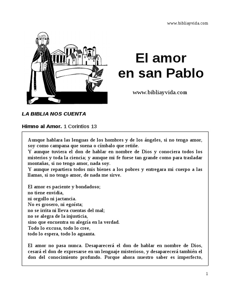 El Himno al Amor de San Pablo | PDF | Pablo el apóstol | Amor