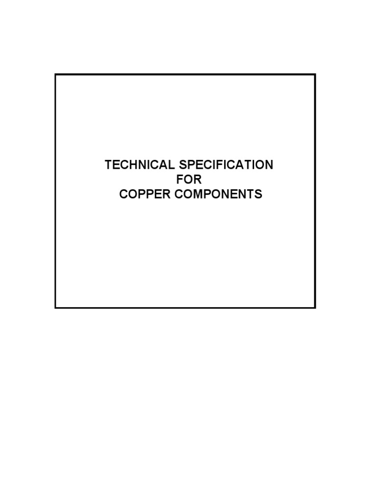 Technical Specification FOR Copper Components | PDF | Electrical ...
