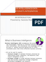 Business Intelligence/Data Integration/Etl/Integration: An Introduction Presented By: Narendra Reddy.B