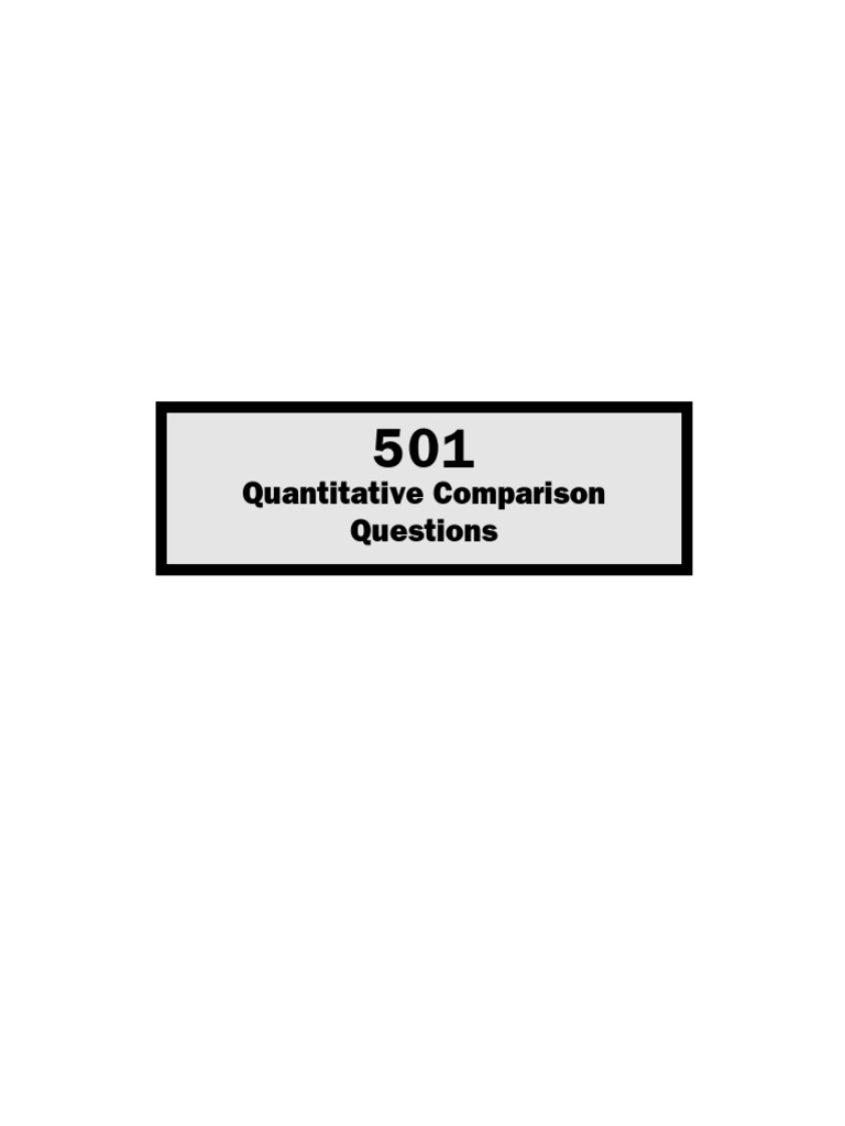 Quantitative Comparison Questions | PDF | Sat | Graduate Record ...