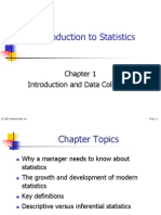 Introduction To Statistics: Introduction and Data Collection