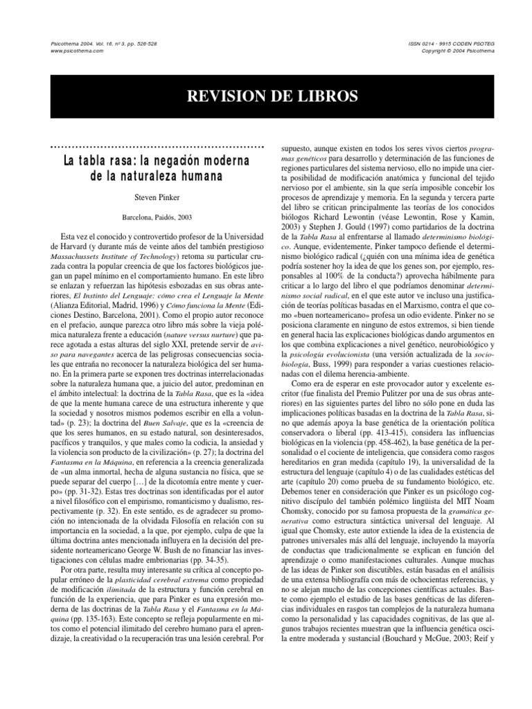 La Tabla Rasa | PDF | Ciencias sociales