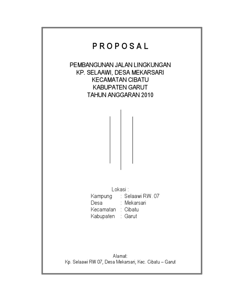 Contoh Proposal Pembangunan Jalan Pdf Guru Galeri