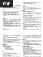 Java Information Sheet: Syntax vs. Semantics vs. Style Keywords