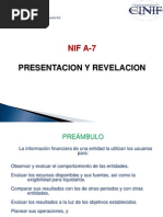 NIF A-7: Presentación y Revelación | PDF | Estado financiero | Contabilidad