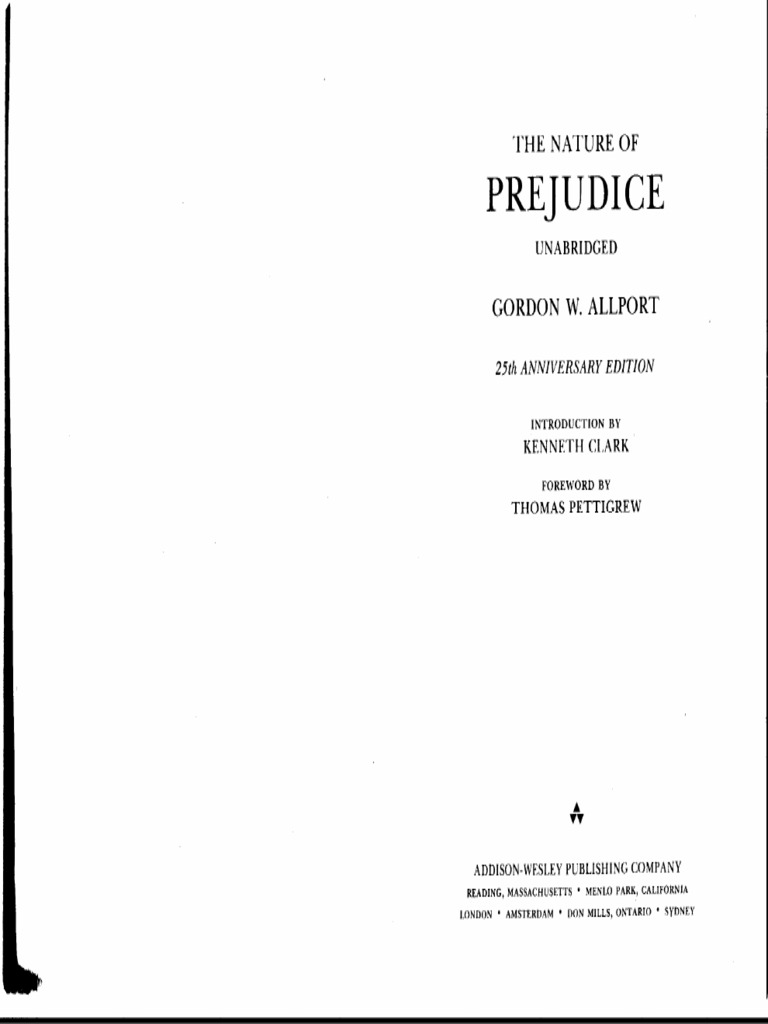 The Nature of Prejudice. Gordon Allport PDF Social