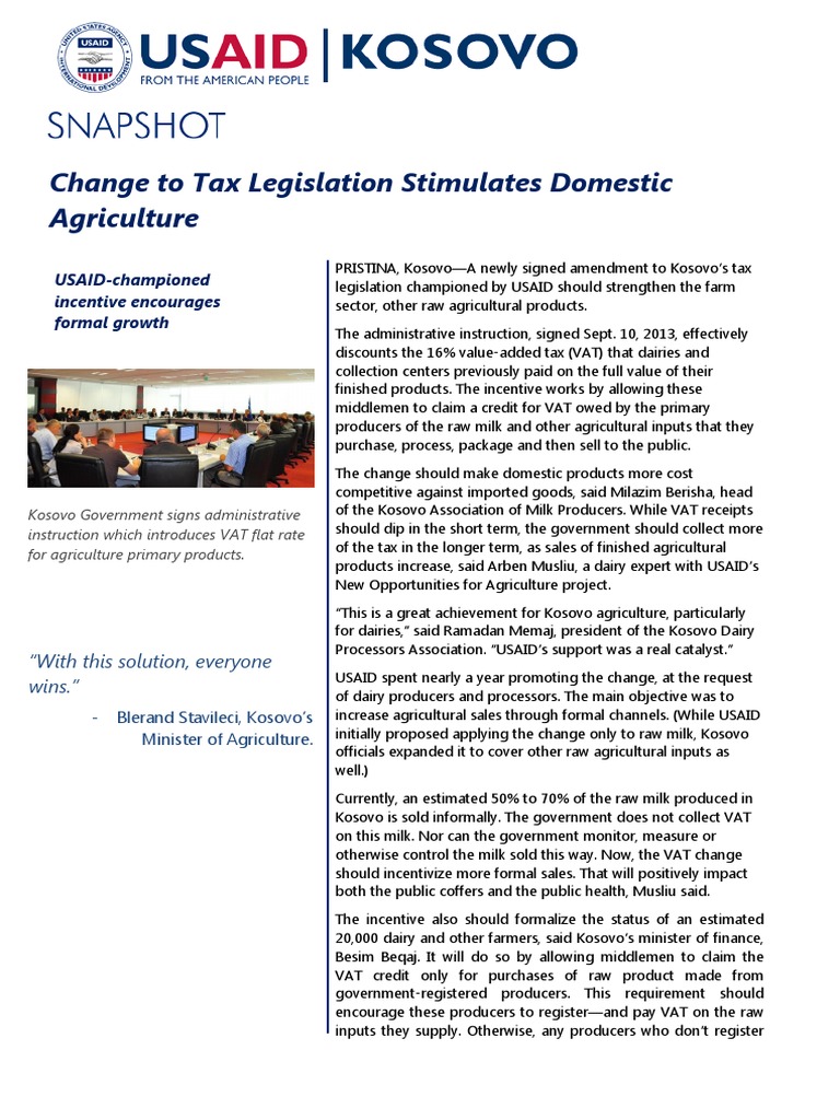 025-Snapshot VAT Incentive | PDF | Value Added Tax | Dairy