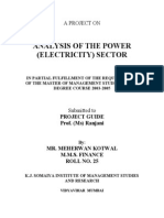 Analysis of The Power (Electricity) Sector