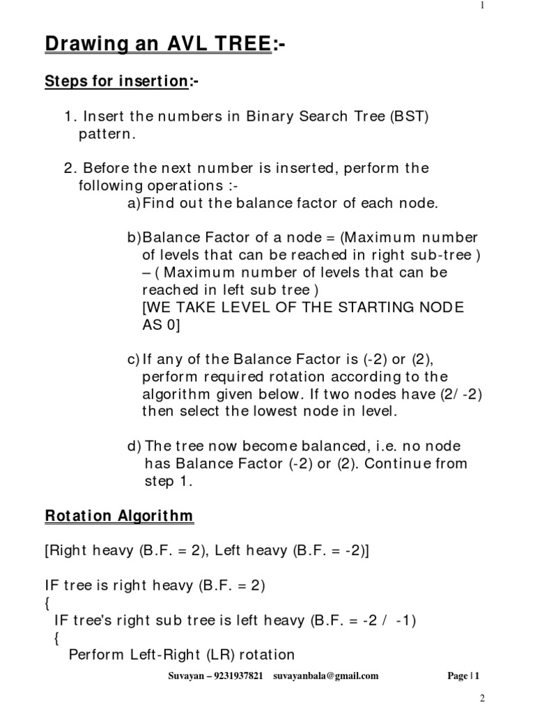 AVL Tree Insertion and Deletion Guide | PDF | Computer Programming ...