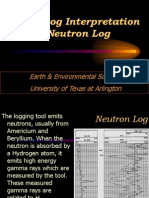 Well Log Interpretation Neutron Log: Earth & Environmental Science University of Texas at Arlington