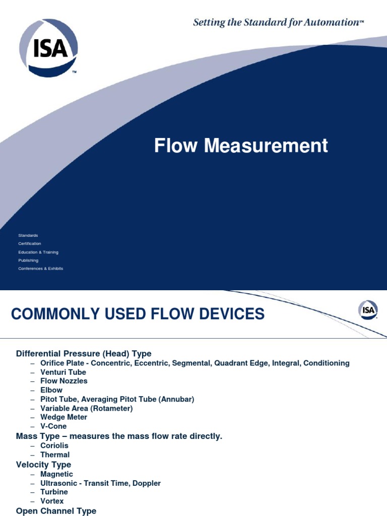 Flow Measurement: Standards Certification Education & Training ...