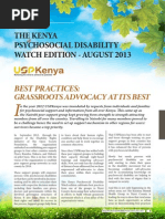 Kenya Psychosocial Disability August 2013 Edition Newsletter