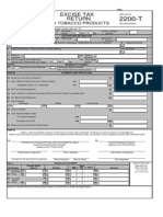 Excise Tax Return: For Tobacco Products