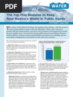 Download The Top Five Reasons to Keep New Mexicos Water in Public Hands by Food and Water Watch SN17139401 doc pdf
