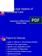 Medical/Legal Aspects of Prehospital Care: Department of EMS Professions Temple College