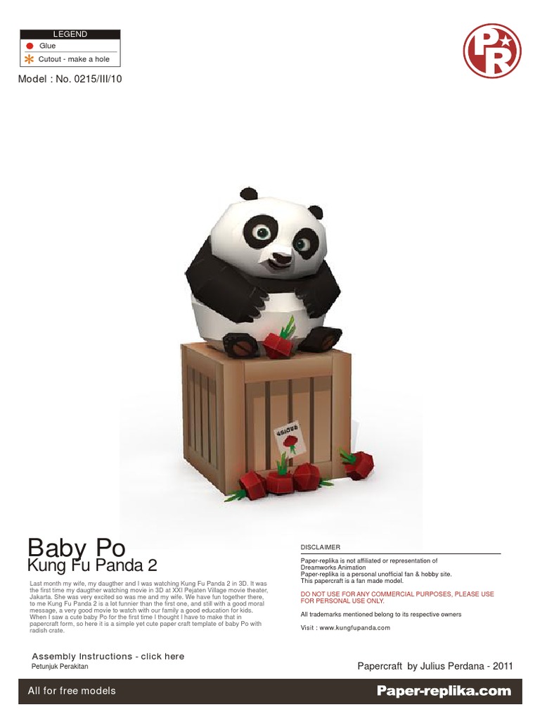 Baby Po Papercraft Template Guide | PDF, image size:768x1024