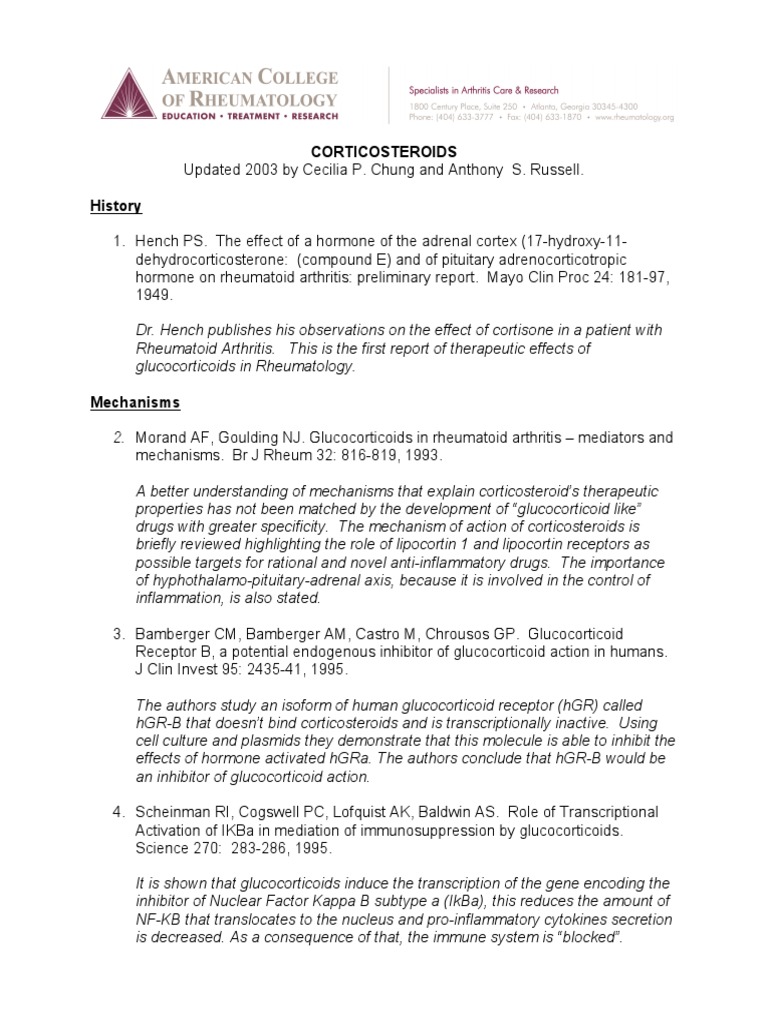 Corticosteroids in rheumatoid arthritis Glucocorticoid Inflammation