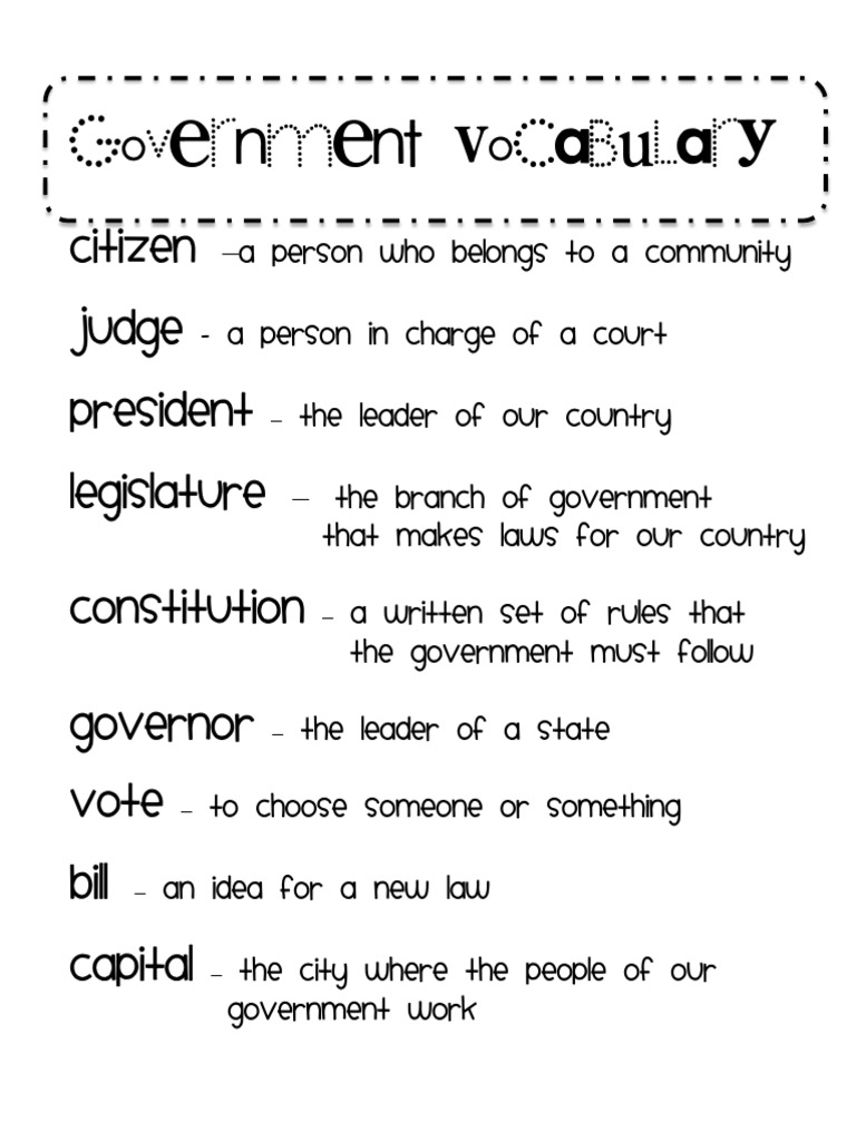 Government Vocabulary PDF