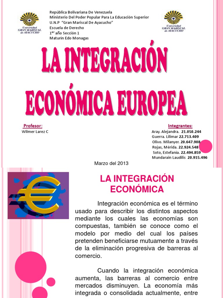 La Integracion Europea | PDF | Unión Europea | Euro