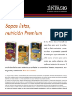 Sopas listas, nutrición Premium