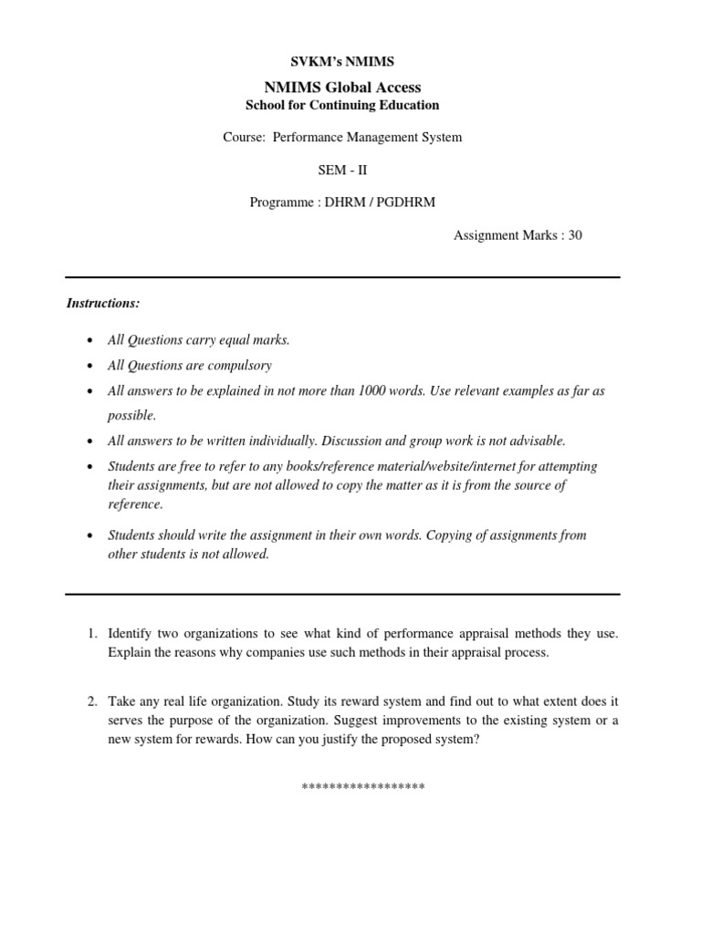 Performance Management System Assignment | PDF | Career & Growth