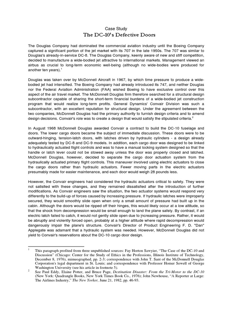 DC-10 Cargo Door Design Flaws | PDF | Aviation Accidents And Incidents ...