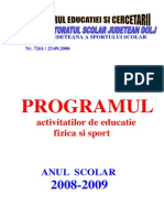 Programul de Educatie Fizica Si Sport 2008-2009