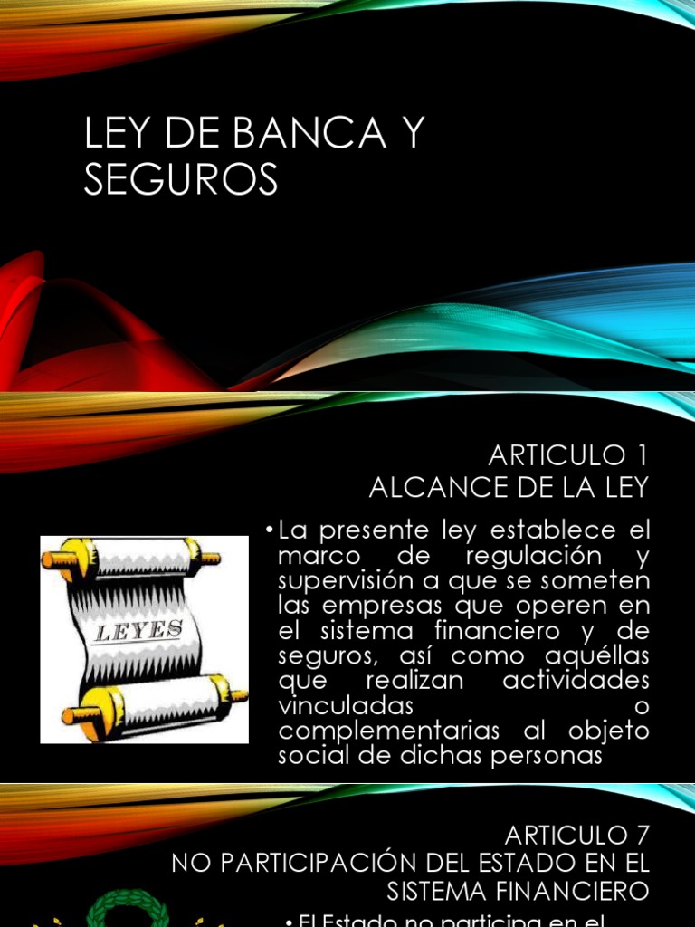 Ley de Banca y Seguros - Jhony Manuel Chujandama Ijuma | PDF | Bancos ...