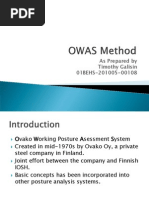 Download OWAS Method Student Presentation by Timothy Galisin SN171543258 doc pdf