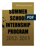 Summer Internship Proposal